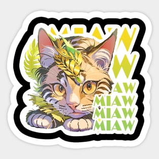Cat Miaw: Playful and Cute Cat Design Sticker